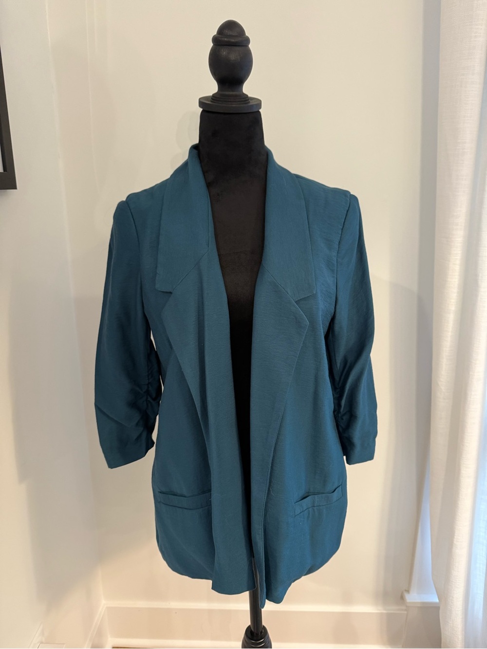 Lauren Conrad LC Teal Open Front Blazer Size 8